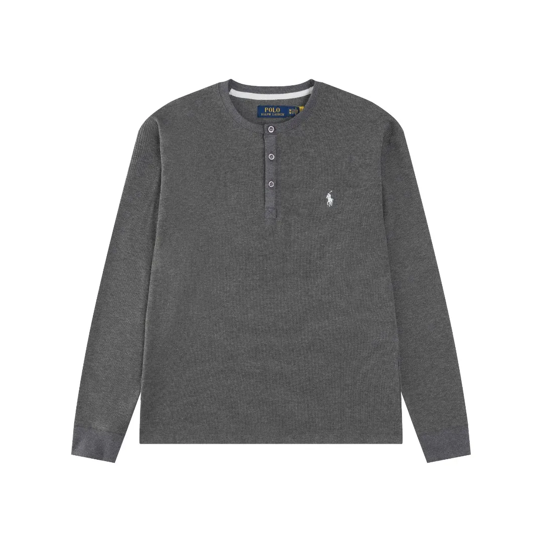 P196 #R79 Ralph Lauren/Ralph Lauren four-color waffle Henry collar open-button sweatshirt. Exclusive Henry collar waffle series open-chest sweatshirt. Exclusively customized original grade waffle fabric, 100% cotton yarn imported machine-dyed weaving process, full texture. All collars, cuffs and hems are fixed-color and custom-woven threads, full of high-end quality. Can be worn alone or matched, classic hot style. Color: Navy blue, dark gray, black, white. SIZE: S M L XL Shoulder width: 51.5/53/54.5/56 Bust: 108/112/116/120 Sleeve length: 60/61/62/63 Clothes length: 66.5/68/69.5/71